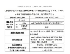 工行上海市两家支行因违规提供政府性融资与非融资性担保遭处罚